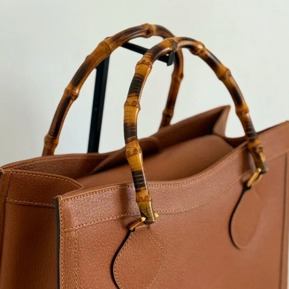 Gucci Princess Lady Diana Bamboo Leather Tan Brown Bag With Certificate - Picture 12 of 15